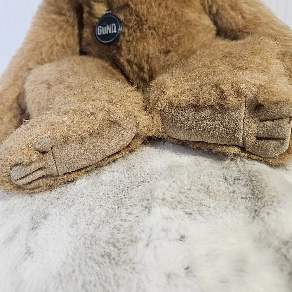 Vintage 85 Gund Orangutan Plush Stuffed Animal Faux Leather Paws Face Limited Ed